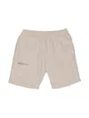 Pangaia Text-print Cotton Track Shorts In 中性色