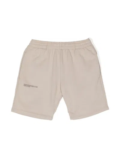 Pangaia Kids' Text-print Cotton Track Shorts In 中性色