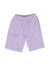 Pangaia Text-print Cotton Track Shorts In 紫色