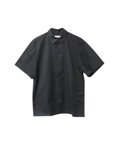 Pangaia The  Short-sleeved Shirt In Black Recycled Cotton