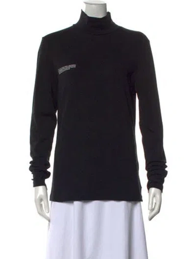 Pre-owned Pangaia Turtleneck Long Sleeve Top In Black