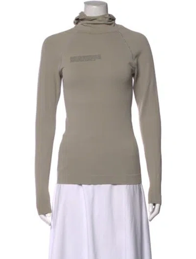 Pre-owned Pangaia Turtleneck Long Sleeve Top In Grey