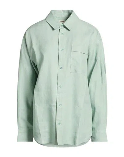 Pangaia Woman Shirt Sage Green Size Xs Linen