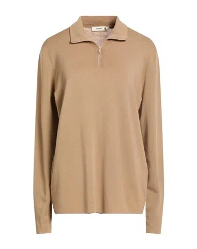 Pangaia Woman Sweater Camel Size L Merino Wool In Brown