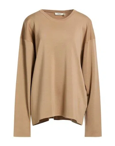 Pangaia Woman Sweater Camel Size Xl Merino Wool In Brown