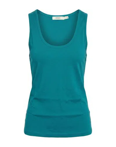 Pangaia Woman Top Emerald Green Size M Cotton In Blue