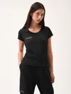 Pangaia Women's 365 Lightweight Scoop Neck T-shirt — Black In Black
