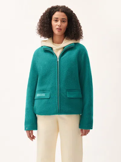 Pangaia Women's Dna Utility Wool Jacket — Scarab Teal In Green