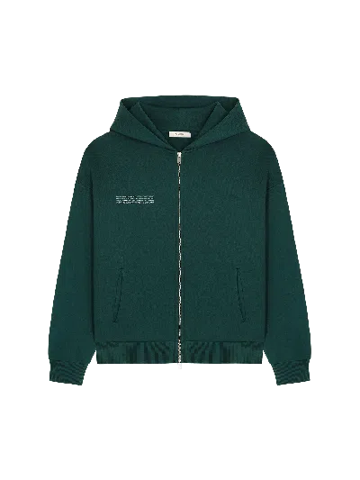 Pangaia Womens 365 Heavyweight Two-way Zip-through Soft Organic Cotton Hoodie—foliage Green