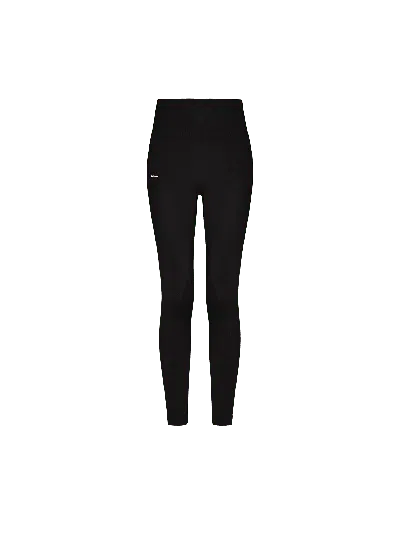Pangaia Womens 99% Bio-based Compressive Leggings—black