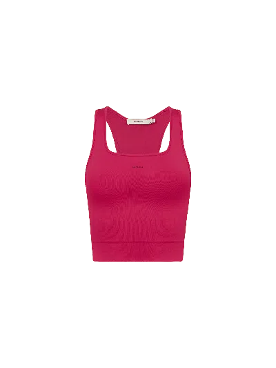 Pangaia Womens 99% Bio-based Compressive Ribbed Tank Top—acai Pink In Red