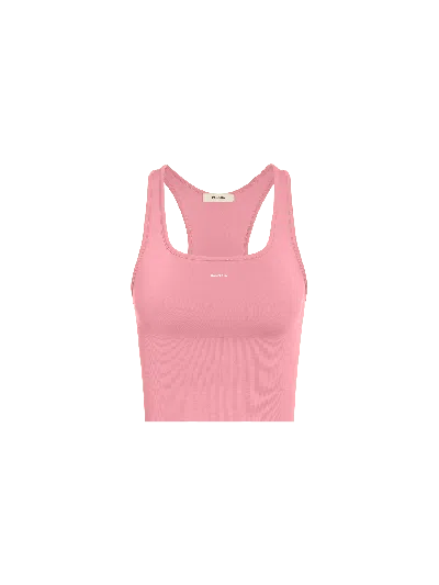 Womens 99% Bio-based Compressive Ribbed Tank Top—dewy Rose In Pink from PANGAIA