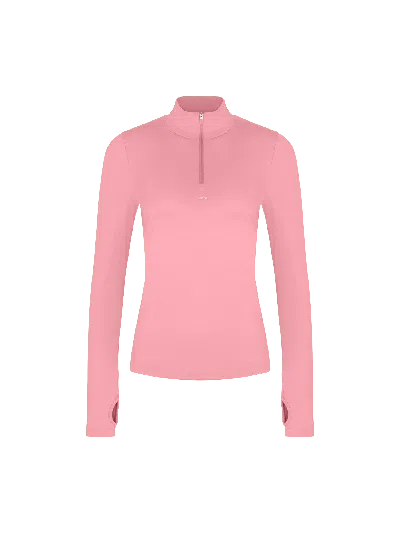 Pangaia Womens 99% Bio-based Zipped Long Sleeve Top—dewy Rose In Pink