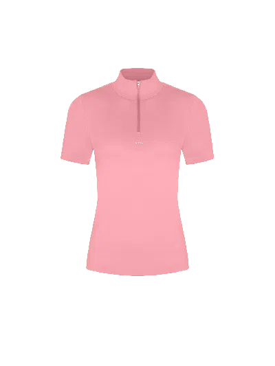 Pangaia Womens 99% Bio-based Zipped Short Sleeve Top—dewy Rose In Pink