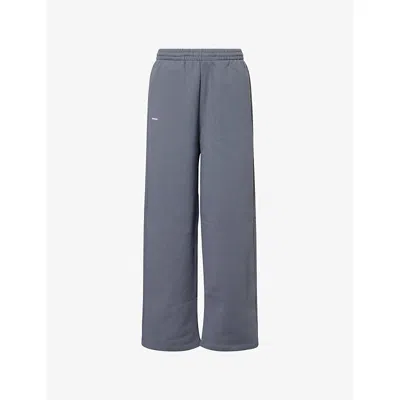 Pangaia Womens Atmosphere Grey Dna Straight-leg Cotton-jersey Jogging Bottoms Xl