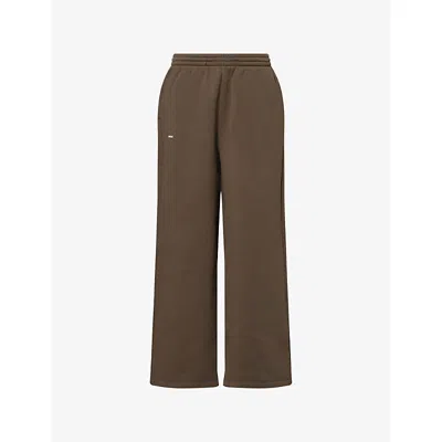 Pangaia Womens Cacoa Brown Dna Straight-leg Cotton-jersey Jogging Bottoms