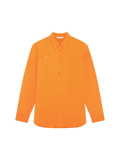 Pangaia Womens Cotton Poplin Overshirt—saffron Orange