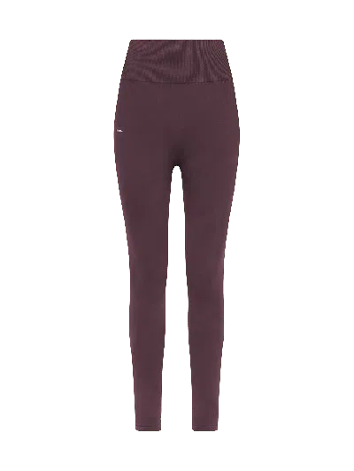 Pangaia Womens Cotton-stretch Leggings—chestnut Maroon In Purple