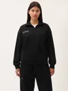 Pangaia Womens Dna Double Jersey Half Zip Sweatshirt In Black