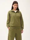 Pangaia Womens Dna Double Jersey Half Zip Sweatshirt In Green