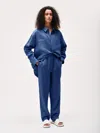 Pangaia Womens Dna Linen Collared Long Sleeve Shirt In Lapis Blue
