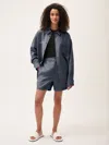 Pangaia Womens Dna Linen Mid Length Shorts In Atmosphere Grey