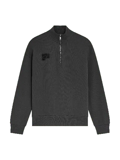 Pangaia Womens Half Zip Sweatshirt—smoked Black