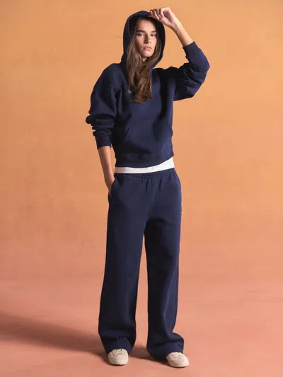 Pangaia Womens Heavyweight Hoodie And Straight Leg Track Pants Set In Blue