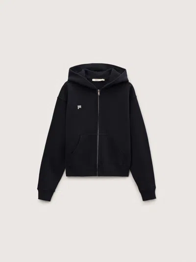 Pangaia Womens Heavyweight Zip Up Hoodie—black