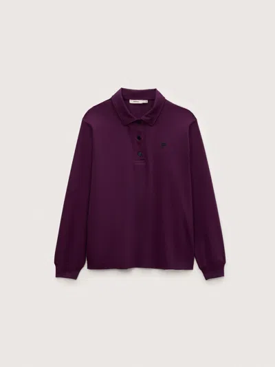 Pangaia Womens Interlock Polo Sweatshirt—nocturne Plum In Purple