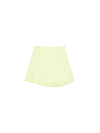 Pangaia Womens Linen Wrap Shorts—soft Lime In Yellow