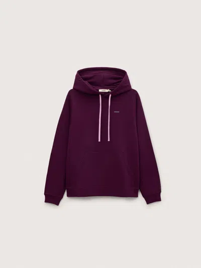 Pangaia Womens Midweight Drawstring Hoodie—nocturne Plum In Burgundy