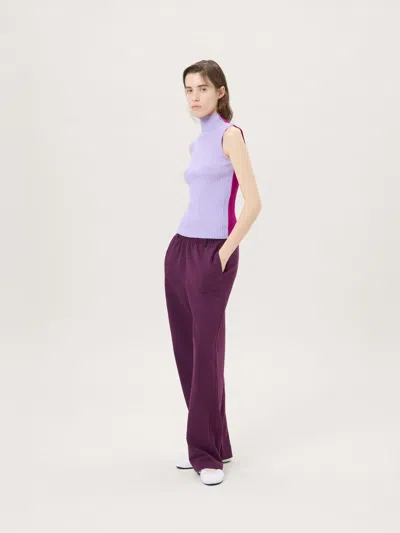 Pangaia Womens Midweight Straight Leg Logo Sweatpants—nocturne Plum In Animal Print
