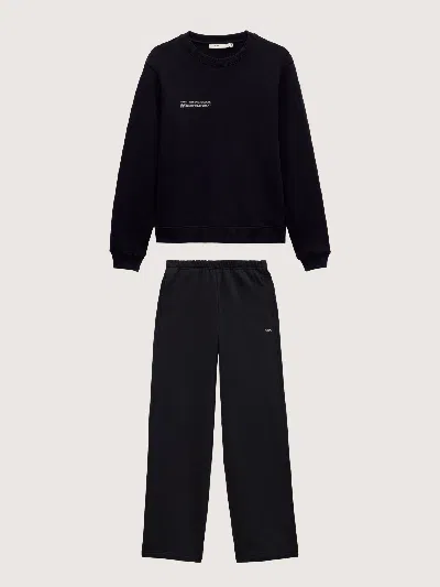 Pangaia Womens Midweight Sweatshirt And Straight Leg Track Pants Set In Black