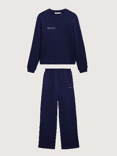 Pangaia Womens Midweight Sweatshirt And Straight Leg Track Pants Set In Blue