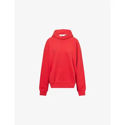 Pangaia Womens Red 365 Logo-print Cotton-jersey Hoody
