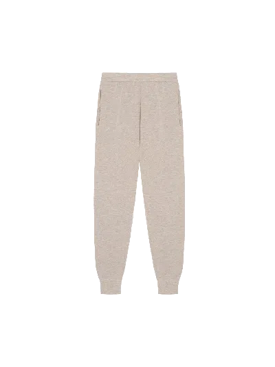 Pangaia Womens Regenerative Merino Wool Sweatpants—stone Marl In Neutral