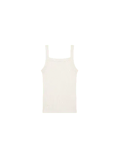 Pangaia Womens Rib Square Neck Tank Top—bone White
