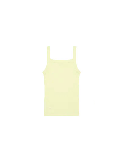 Pangaia Womens Rib Square Neck Tank Top—soft Lime In Yellow