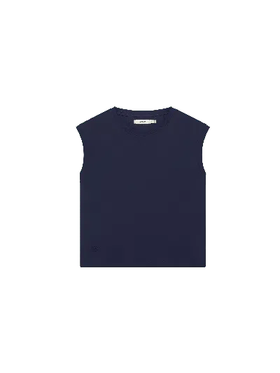 Pangaia Womens Sleeveless T-shirt—midnight Navy In Blue