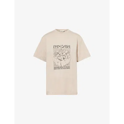 Pangaia Womens  Hope Graphic-print Cotton T-shirt In Stone