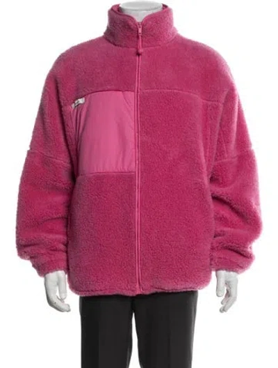 Pre-owned Pangaia Wool Puffer Coat In Pink