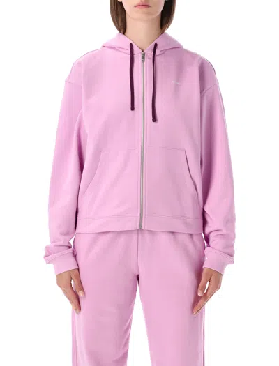 Pangaia Zip-front Hooded Sweatshirt In Pink