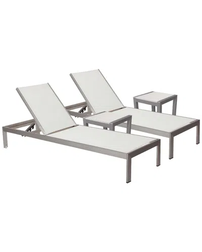 Pangea Home 2 Sally Lounger & 2 Side Table In Gray