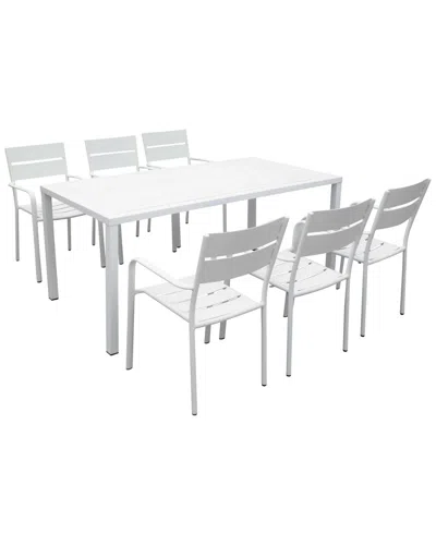 Pangea Home 7pc South Beach Dining Set In White
