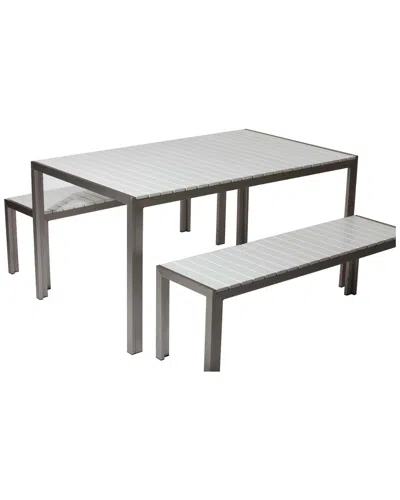 Pangea Home Breeze 3pc Dining Set In Gray