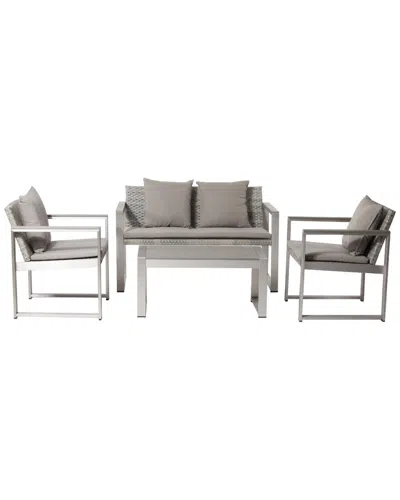 Pangea Home Chester Sofa Set In Gray