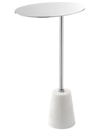 Pangea Home Churchill Genuine Marble Side Table In White