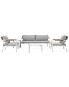 Pangea Home Dean 5pc Sofa Set In Grey