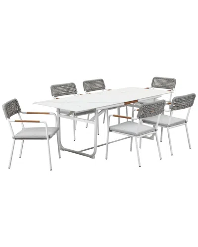 Pangea Home Dean 7pc Outdoor Dining Set In Gray